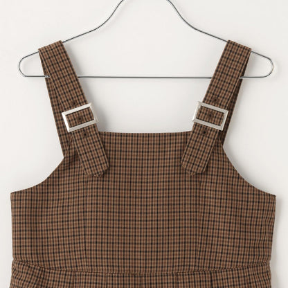 【Trois Lapins】格紋百褶連衣裙