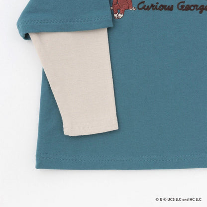 【好奇猴喬治】拼接長袖衛衣