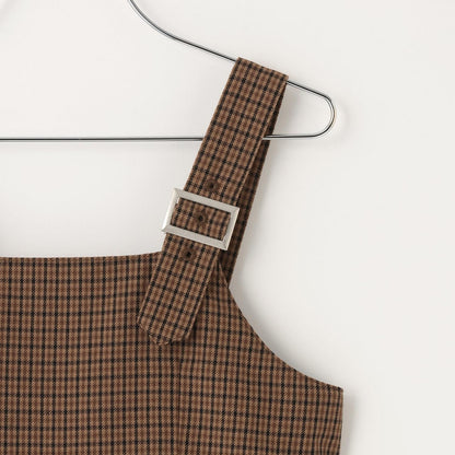 【Trois Lapins】格紋百褶連衣裙