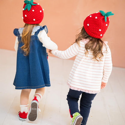 草莓口袋揹帶裙