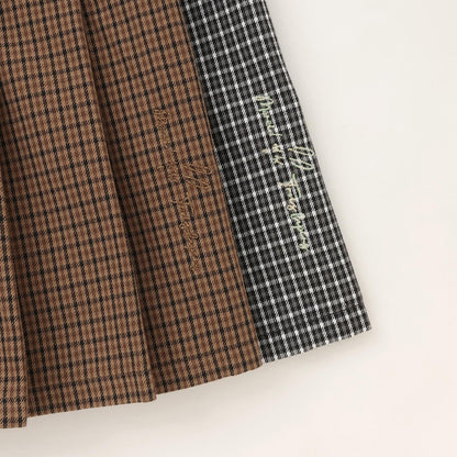 【Trois Lapins】格紋百褶連衣裙