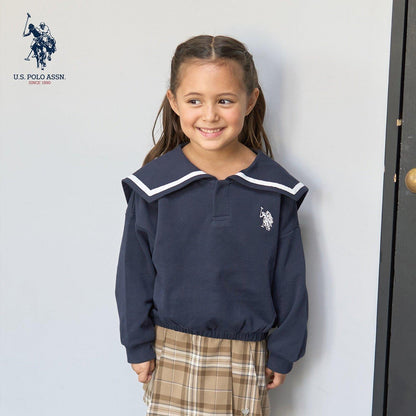 【U.S.POLO ASSN.】單點刺繡翻領衛衣