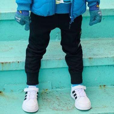 恐龍刺繡羅紋褲腳工裝褲