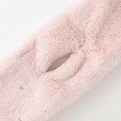 珍珠裝飾仿皮草領巾