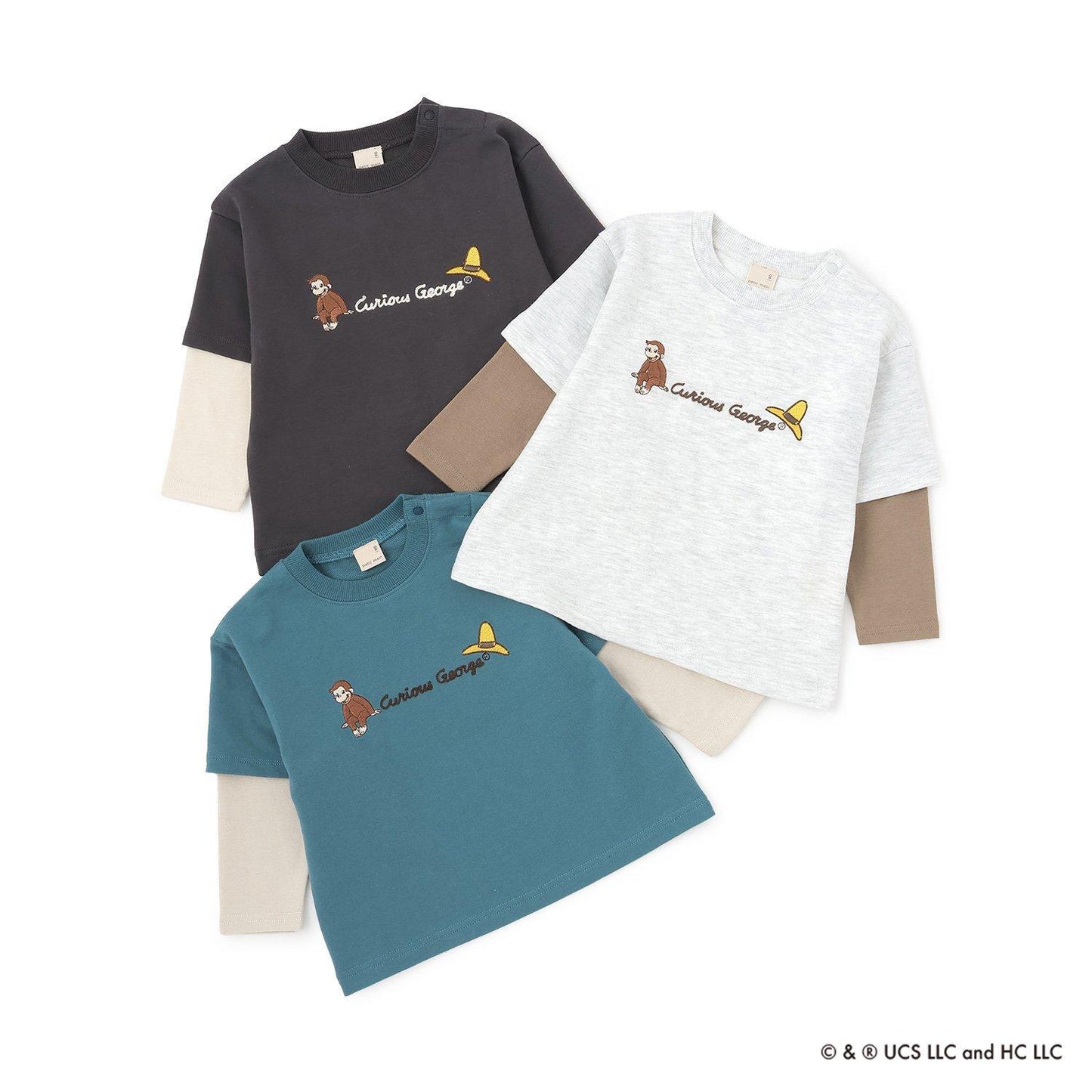 【好奇猴喬治】拼接長袖衛衣