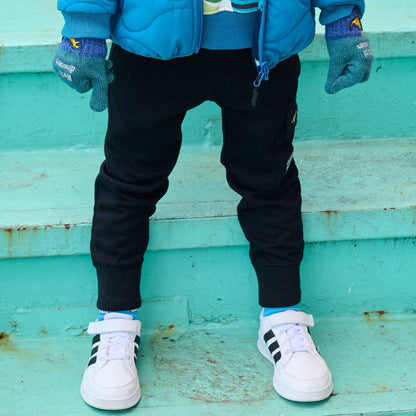 恐龍刺繡羅紋褲腳工裝褲