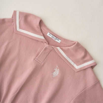 【U.S.POLO ASSN.】單點刺繡翻領衛衣