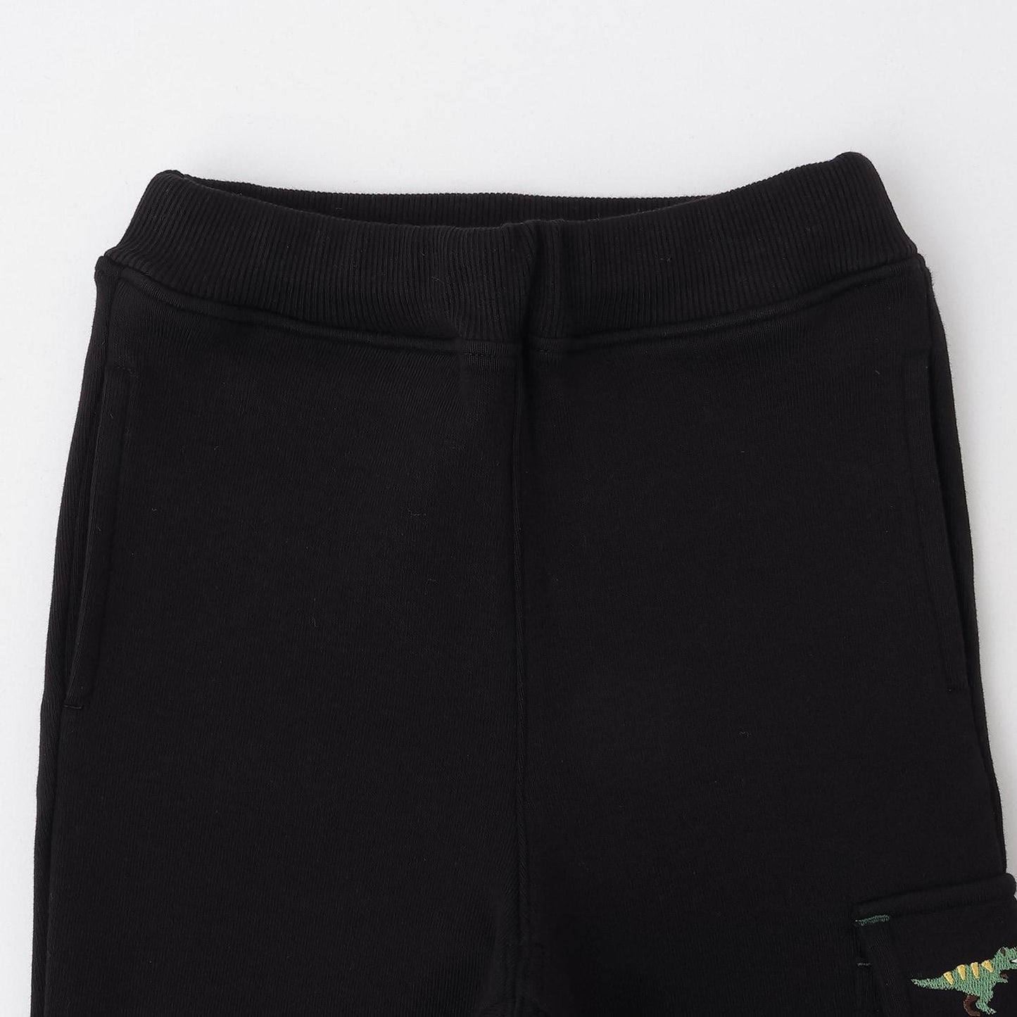 恐龍刺繡羅紋褲腳工裝褲