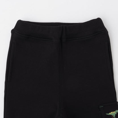 恐龍刺繡羅紋褲腳工裝褲