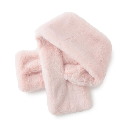 珍珠裝飾仿皮草領巾