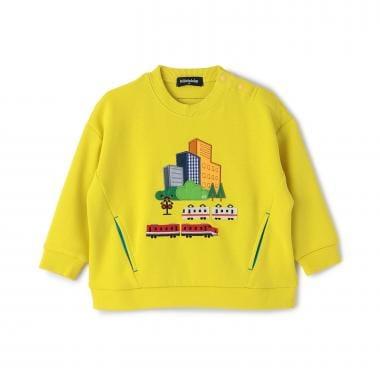 電車與城市側邊口袋衛衣