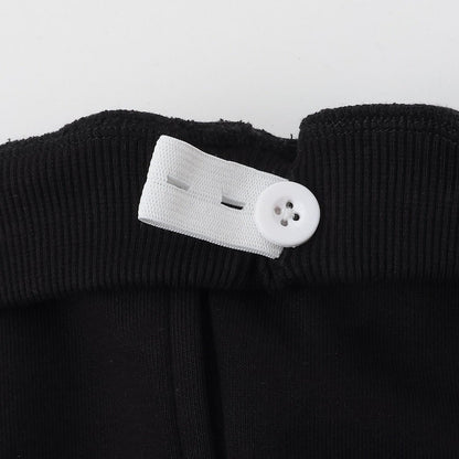 恐龍刺繡羅紋褲腳工裝褲