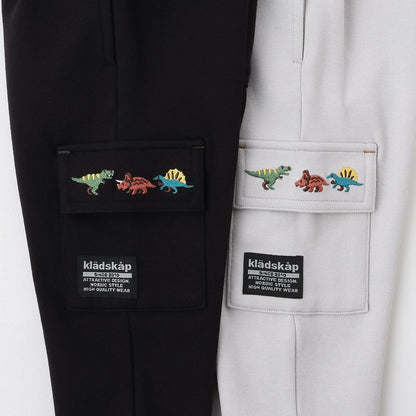 恐龍刺繡羅紋褲腳工裝褲