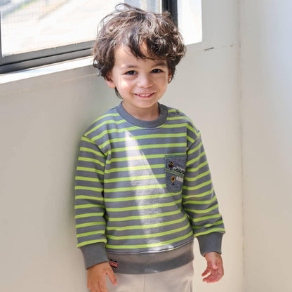 電車胸前口袋條紋衛衣