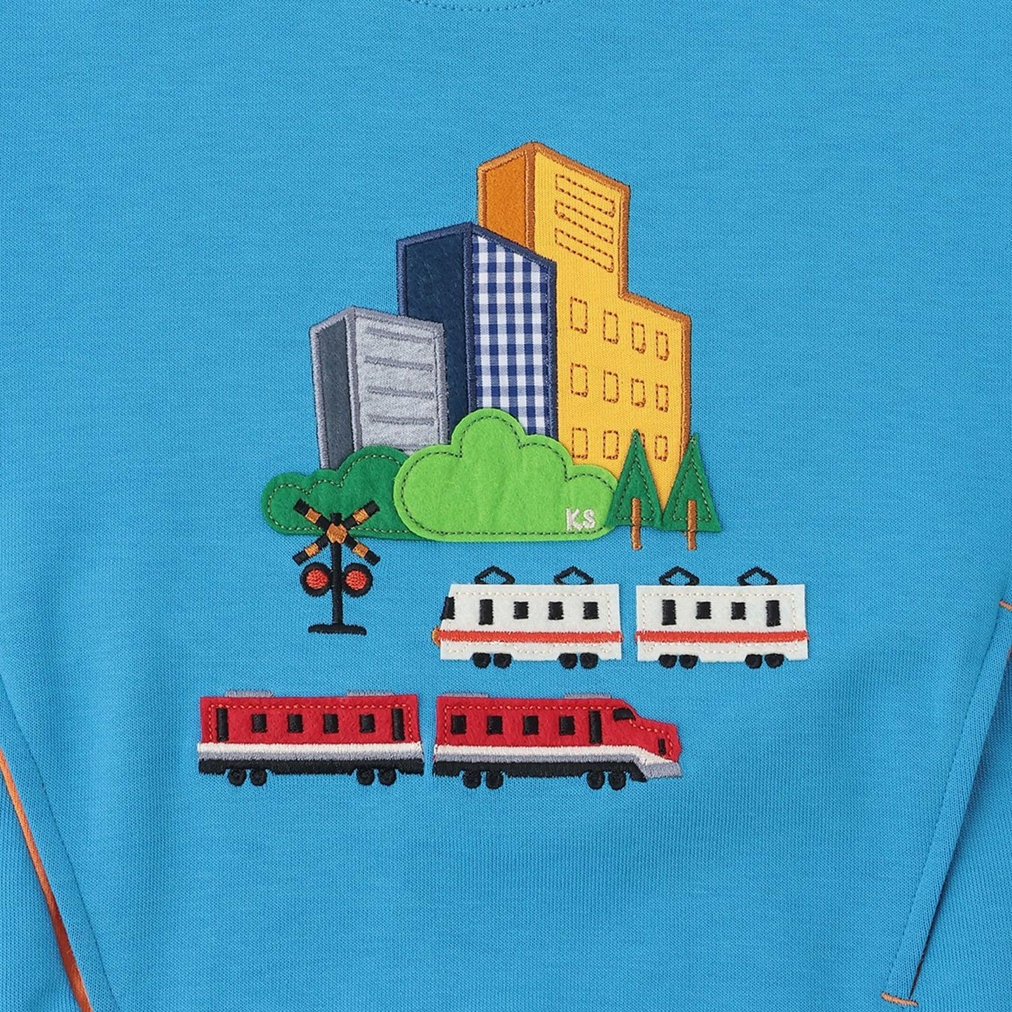 電車與城市側邊口袋衛衣