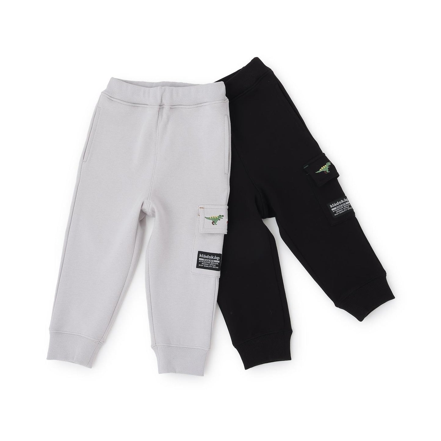 恐龍刺繡羅紋褲腳工裝褲