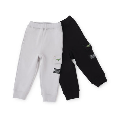 恐龍刺繡羅紋褲腳工裝褲