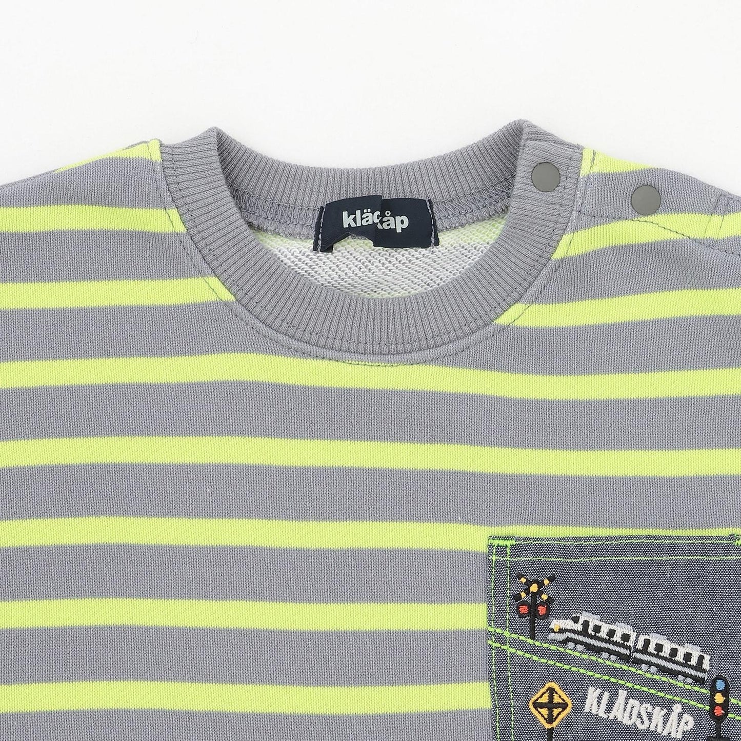 電車胸前口袋條紋衛衣