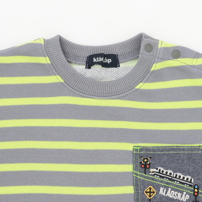 電車胸前口袋條紋衛衣