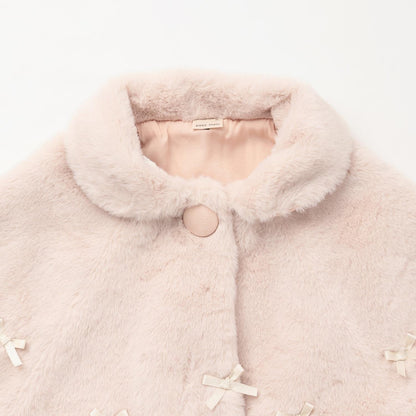 2WAY領結毛絨披肩