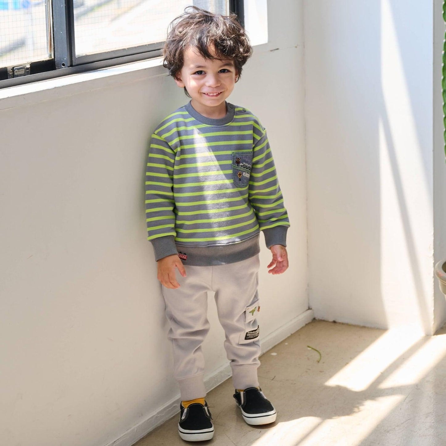 恐龍刺繡羅紋褲腳工裝褲