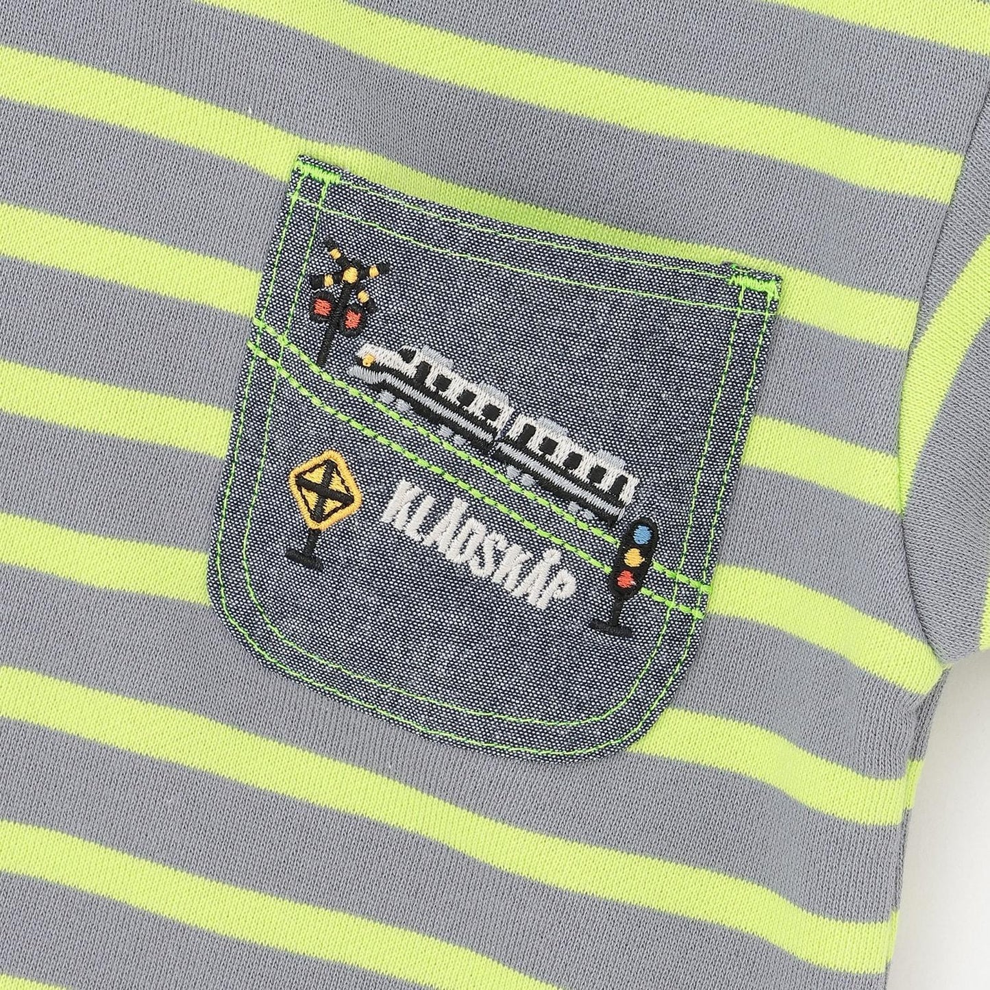 電車胸前口袋條紋衛衣