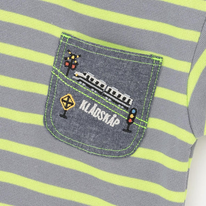 電車胸前口袋條紋衛衣