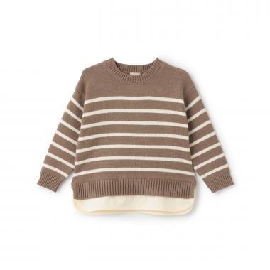 【可水洗】條紋針織衫