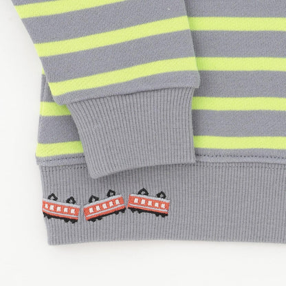 電車胸前口袋條紋衛衣