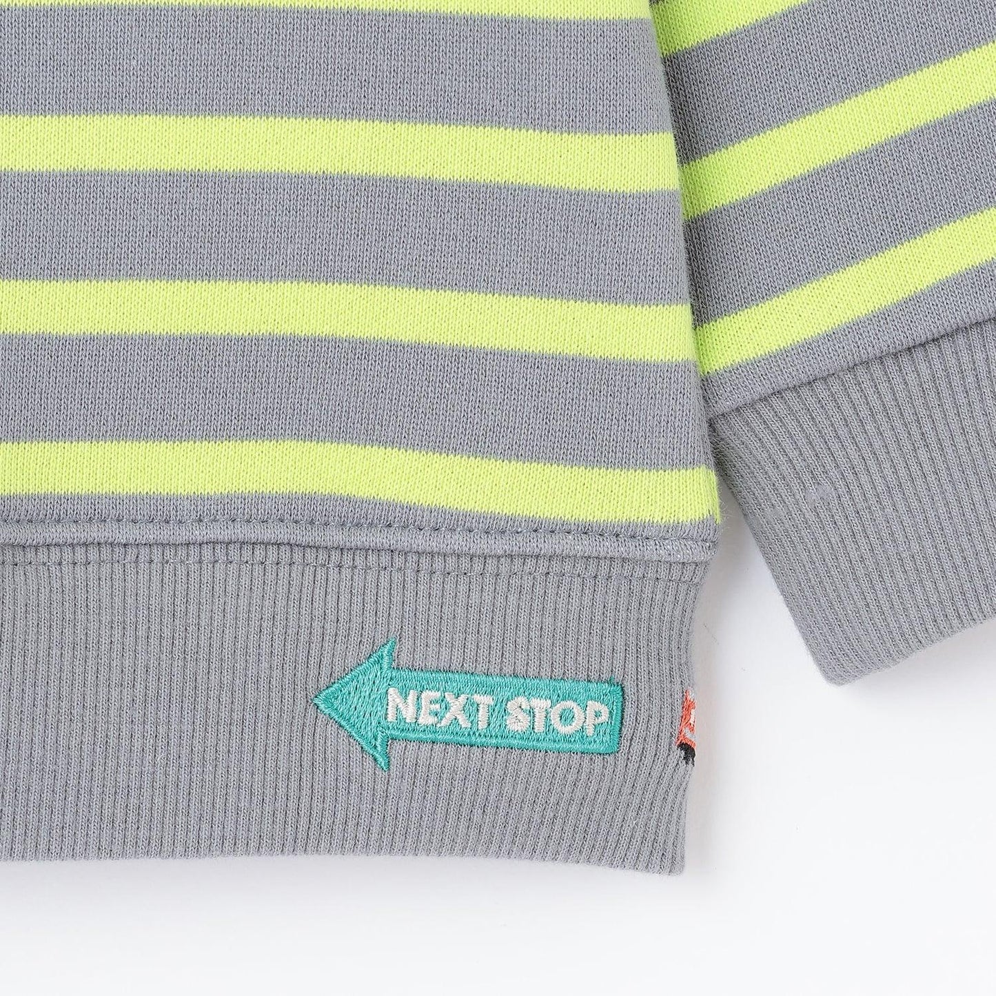 電車胸前口袋條紋衛衣