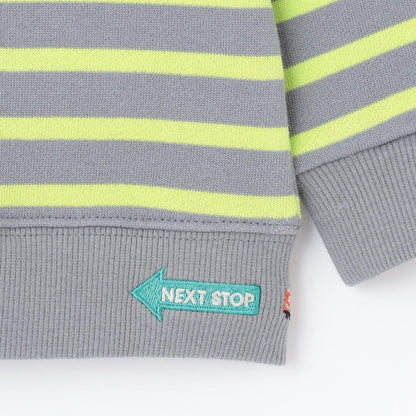 電車胸前口袋條紋衛衣