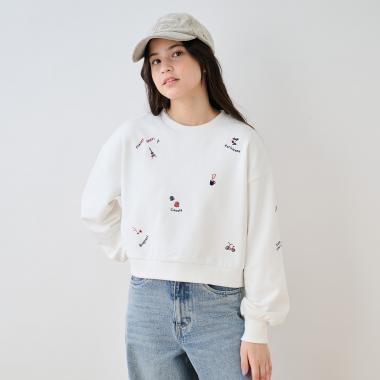 【130cm可選】巴黎圖案刺繡套頭衫