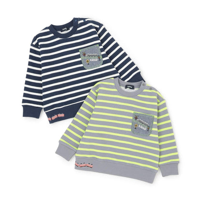 電車胸前口袋條紋衛衣