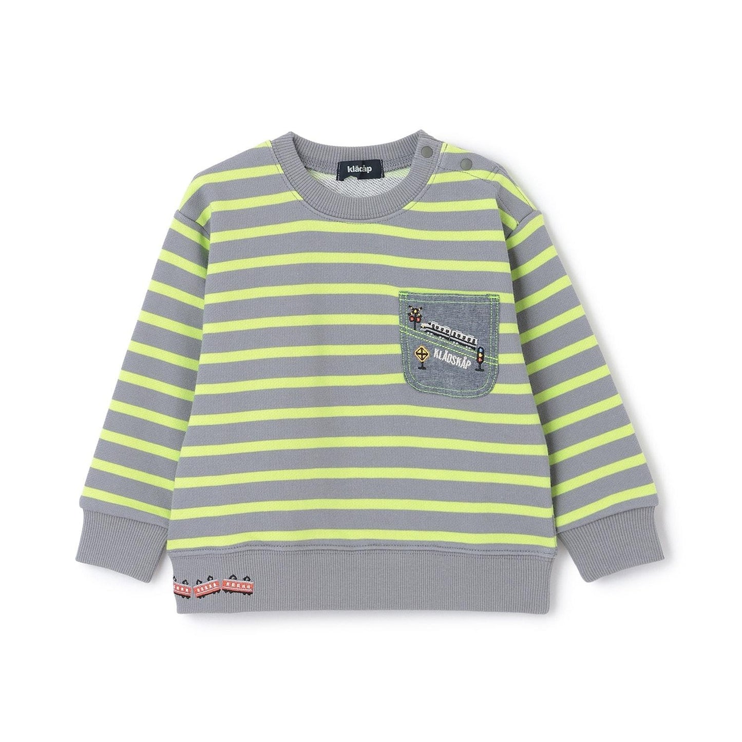 電車胸前口袋條紋衛衣