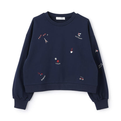 【130cm可選】巴黎圖案刺繡套頭衫