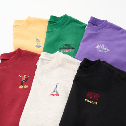 【親子款】【365D.】城市圖標刺繡寬鬆衛衣