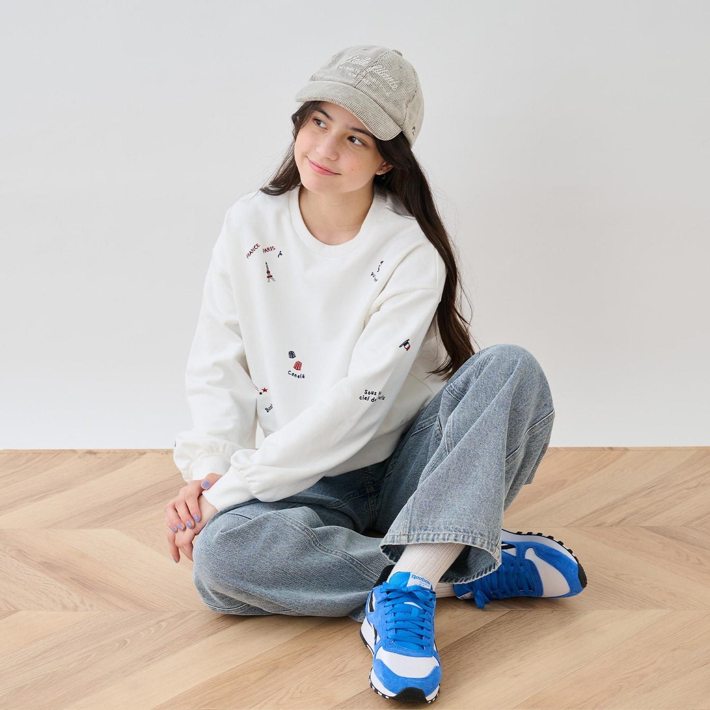 【130cm可選】巴黎圖案刺繡套頭衫