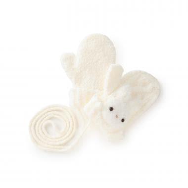 帶毛絨兔子玩偶的棉花糖針織手套