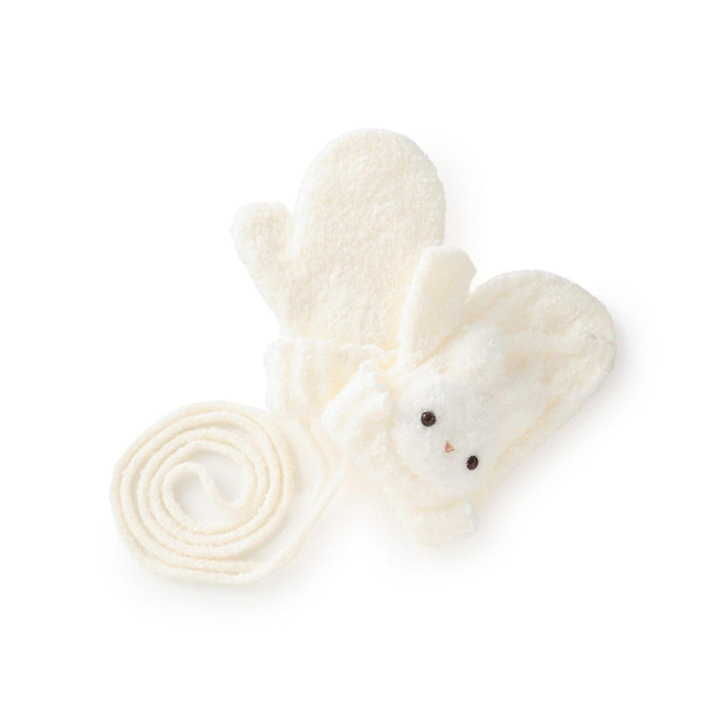 帶毛絨兔子玩偶的棉花糖針織手套