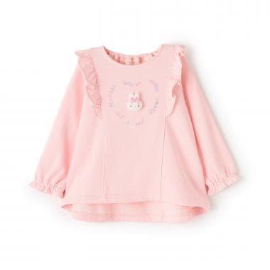 帶兔子玩偶裝飾荷葉邊衛衣