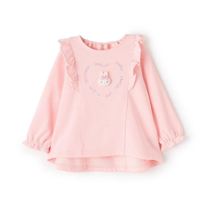 帶兔子玩偶裝飾荷葉邊衛衣