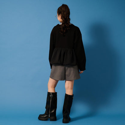 【AMI】厚棉氣球袖拉鍊開衫