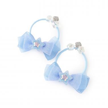 星星裝飾蝴蝶結髮圈2個裝