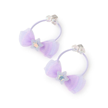 星星裝飾蝴蝶結髮圈2個裝