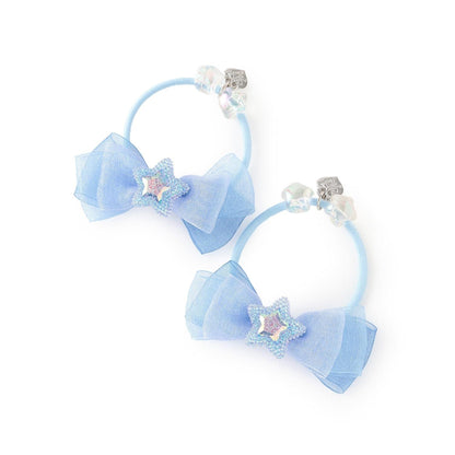 星星裝飾蝴蝶結髮圈2個裝