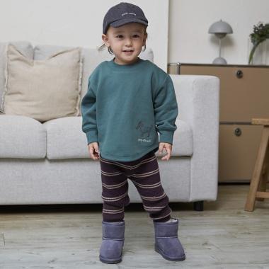 【可水洗】多色條紋針織打底褲