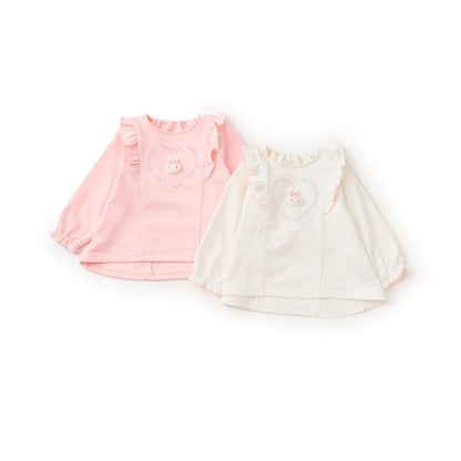 帶兔子玩偶裝飾荷葉邊衛衣