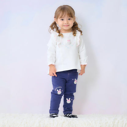 帶兔子玩偶裝飾荷葉邊衛衣