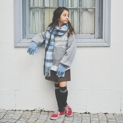 【防靜電】羊絨觸感格紋圍巾