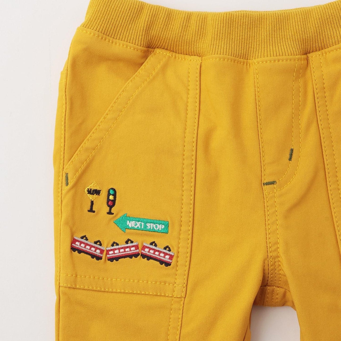 電車下襬翻邊長款直筒褲